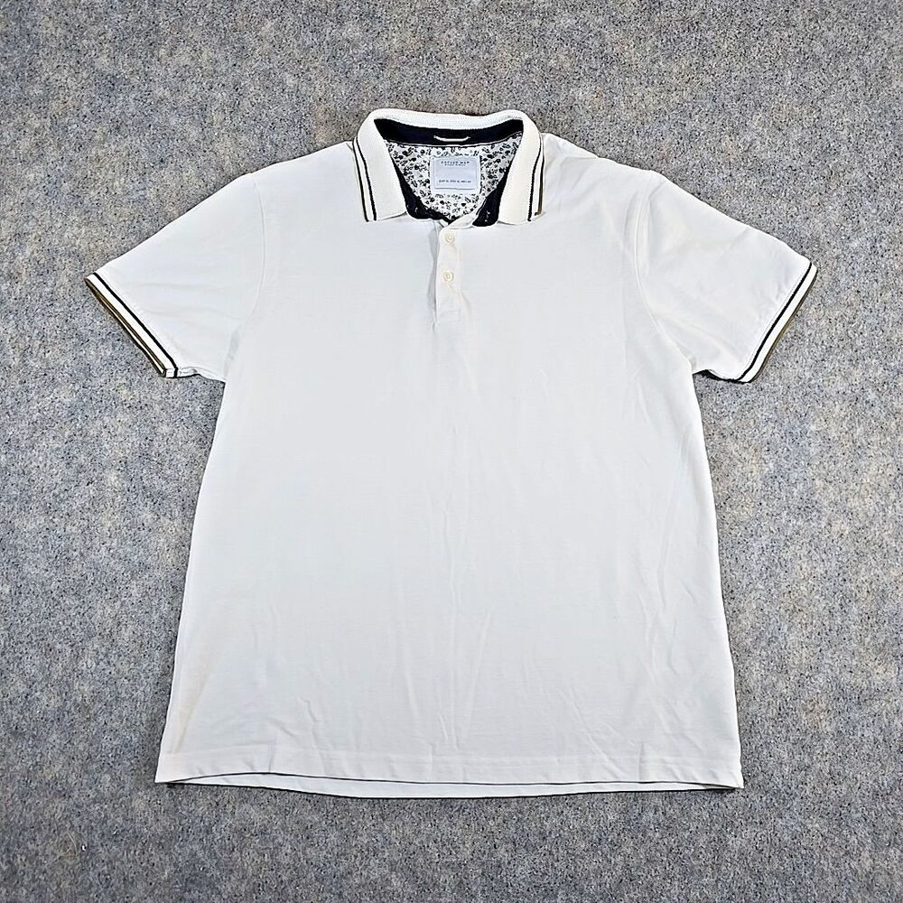 Cactus Man Ricky Singh Mens Sz XL Short Sleeve White Polo Shirt Preppy Casual
